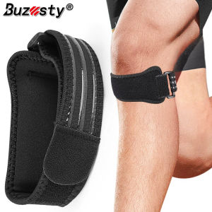 Buzesty có thể điều chỉnh xương bánh chè đầu gối dây đeo gân Miếng đệm đầu gối hỗ trợ chuyên nghiệp Tấm bảo vệ màu đen miếng đệm đầu gối S Belted nâng đầu gối thể thao