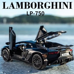 【WJ】1:32  Lamborghini sian alloy diecast car model  Aventador SV LP750-4 car ornaments toy car  for boy  kids Gift Collection