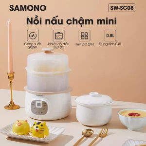 Nồi nấu chậm/ Nồi hấp cách thủy đa năng 4in1 SAMONO SW-SC08 0.8L