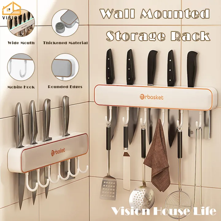 Vision Wall Mounted Kitchen Storage Rack Multifunctional Kitchen Shelf ...