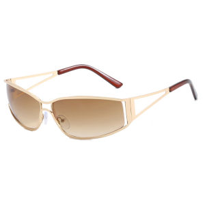 JN IMPRESSION European and American Hollow Metal Cat Eye Frame Sunglasses New Personality Street Shooting Sunshade Sunglasses for Women