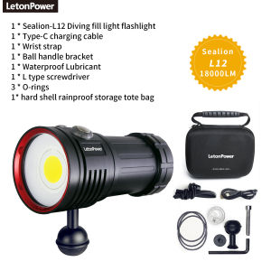 Đèn Pin Lặn LetonPower 22800Lumens Đèn Pin Chống Nước 100m Có Thể Sạc Lại Để Chụp Ảnh Dưới Nước Và Đèn Bổ Sung Video