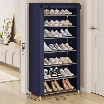 Economic Multi-layer Shoe Rack Indoor Doorway Simple Modern Metal Frame Structure Dustproof Storage Organizer Easy to Assemble
