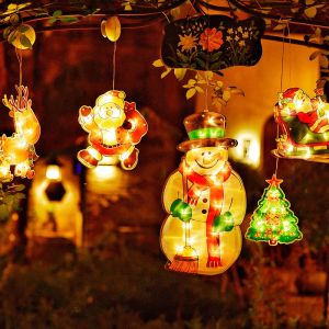 Christmas Hanging Lights LED Santa Claus Christmas Decorations Light Suction Cup Hanging Light Christmas Decoration Suitable for home