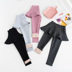 Girls Spring Autumn Skirt Pants Kids Daily Hundred Catching Wool Warm Trousers Girls Bottoming Pants Children Casual Clothing