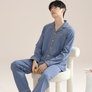 miiow | Mens Pure Cotton Sleepwear Cardigan Long Sleeve Leisure Home Clothes Catman 2025 New Autumn Style Soft Comfortable Casual Outfit