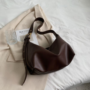 Chic Casual Crossbody Bag Womens Shoulder Bag Dumpling Shape Large Capacity Soft PU Leather Zipper Closure Fashionable Bag