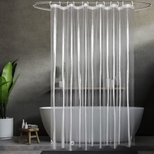 High-End Transparent Bathroom Curtain Waterproof Mold-Proof Room Partition Curtain for Bath Shower Modern Chinese Style PEVA