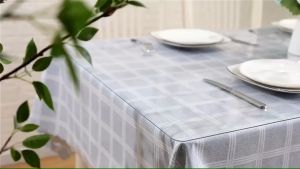 Clear Plastic Table Cover PVC Waterproof Table Cover Heat Resistant TableTop Protector Customize for Kitchen Dining 1.2mm Thick Table Cover Rectangle