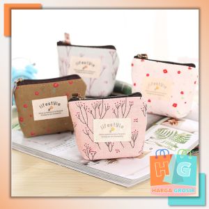 Harga Grosir - Dompet Lifestyle / Pouch Dompet Koin Resleting / Dompet Serbaguna Sleting Motif Bunga