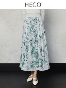 New Chinese Style Light Green Qing Dynasty Womens Hanfu Long Skirt Heco Green Traditional Chinese Fashion Polyester Fiber