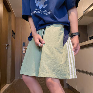 Quần Short Thể Thao Lưới Ba Sọc Mỏng Mùa Hè Cho Nam Quần Dài Năm Mảnh Thoáng Khí Rộng Rãi Thường Ngày Quần Nylon Thoáng Khí