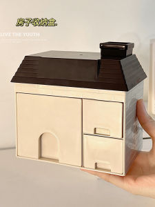 กล่องเก็บของแบบพับได้ Acrylic Desktop Organizer สำหรับอุปกรณ์งานออฟฟิศ ชั้นวางของหลายชั้น ดีไซน์เก๋ไก๋ สไตล์ INS สำหรับห้องทำงาน