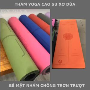 Thảm Tập Yoga PU Cao Su Xơ Dừa Mẫu Cải Tiến Mới Bề Mặt Thám Nhám Tặng Kèm Túi Đựng.