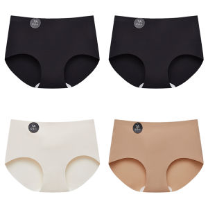 Falllsweet 4Pcs/Set Seamless Silk Briefs For Women Mulberry Silk Panties Comfortable Underpants Soft Lightweight Underwear M-2XL