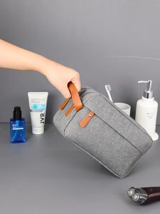 Toiletry Bag Leather and Canvas Travel Toiletry Bag Dopp Kit for Men Shaving Bag for Travel Accessories