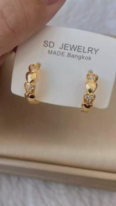 Highquality 24K Rosegold Plated Class A Clip with Stone Earrings Classy & Elegant Design for Women Hypoallergenic and Nontarnish