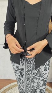 Setelan Baju Kebaya Laras Lengan Terompet Lonjer Kebaya Wanita Kekinian Bali Wisuda Pesta Modern Murah