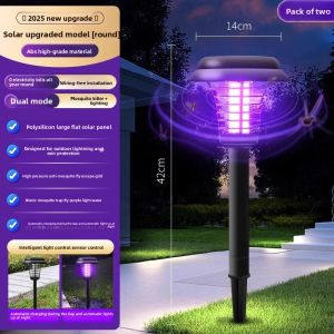 MONLEYTA | Solar Powered Electric Shock Mosquito Lamp Outdoor Lawn Garden New 2025 Pest Control Tool Waterproof Insect Repellent Fly Killer