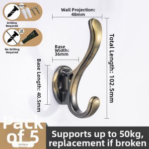 FEIZHUXIANSEN | Wall Mounted Door Entry Hall Cabinet Clothes Hook Metal Hat Hook Single Drill-Free
