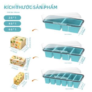 Khay Làm Đá Silicon 2/4/6 Ngăn Có Nắp Hộp Bảo Quản Thực Phẩm Lạnh Khay Đá Giữ Tươi Của Willstar