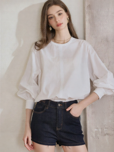 Roey s house | 100 Cotton Loose Lantern Sleeve White Professional Shirt