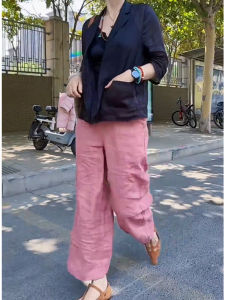 plus Size Casual Summer Fashion Womens Set High Waist Nine Points Pants Short Sleeve round Neck Top And Bottoms Matching