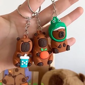 Keychain Capybara Blind Box 24PCS Cartoon acrylic accessories Cute Doll Mystery Box Decoration Pendant Gift for Kids 拉布布 卡皮巴拉 三丽鸥 黄油小熊 钥匙扣