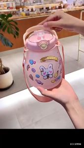 Hot Big Belly Cup Large Capacity Backpack Plastic kettle Student children straw sports portable water cup 大肚杯 1300ML大容量