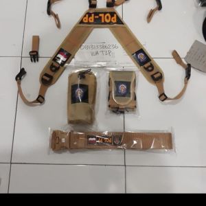 sabuk pol pp satu set lengkap dahrim kopel dompet hp tempat baret