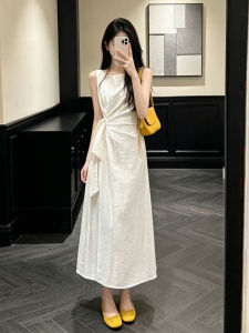BIFEIMENG | Đầm Elegance Pháp Màu Trắng Không Tay