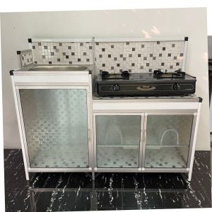 Rak Kompor Plus Wastafel Dan Rak Piring Bahan Almunium n Kaca n Pvc/trinityjayafurniture