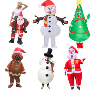 Sentexin ชุดคอสเพลย์ซานตาคลอสมนุษย์หิมะชุดพองลมสำหรับผู้ใหญ่งานปาร์ตี้เทศกาลคริสต์มาส