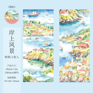 Retro Landscape Washi Tape Base Layer Background Decoration Scrapbooking Material Ideal for Journals And Crafts