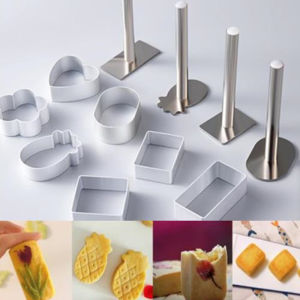 Aluminum Alloy Pineapple Shortcake Press Rectangular Fruit Cutter Baking Tools Chinese Style Non-Stick Coating Manual Unmold