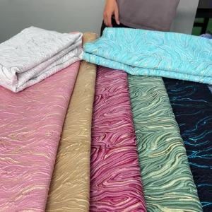 African French Brocade Lace Fabric 2025 High Quality 5 Yards Gilding Nigerian Jacquard Lace Fabric Elegant Dress for Women A4063