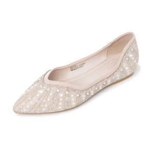 REEMOOR | Pearl Pointed-Toe Flat Shoes