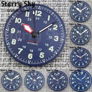 Starry Sky New 29mm Green Word Blue Watch Dial Watch Hands With Luminous Fits NH35/ETA PT5000 Automatic Movement Watch Accessory
