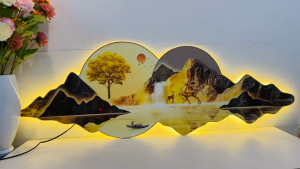 (ẢNH CHỤP) Tranh treo tường đèn led non hùng vĩ 18 uv trang trí decor phòng khách quà tặng