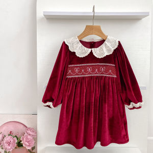 2025 Autumn Kids Baby Girls Long Sleeve Sweet Christmas Princess Dress Spring New Kids Baby Girls Dress Children Clothes Dress