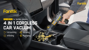 Fanttik Slim V9 Mix Cordless Car Vacuum Cleaner | Super Compact Design | Quiet & Powerful Suction