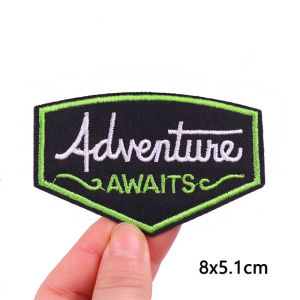 Outdoor Parches Mountain Embroidery Patches for Clothes Iron On Patches For Clothing DIY Stripe Camping Patch On Clothes Sticker