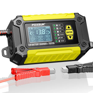 2 in 1 Smart Car Battery Charger เครื่องทดสอบระบบรถจักรยานยนต์เครื่องวิเคราะห์แบตเตอรี่สําหรับตะกั่วกรด AGM GEL แบตเตอรี่ลิเธียม LiFePo4 แบตเตอรี่