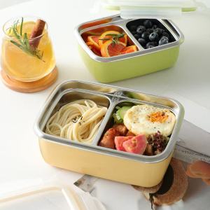 Food grade 304 Stainless steel liner Food storage box  workers student lunch box picnic Dinnerware fresh-keeping box  Can Microwave heating