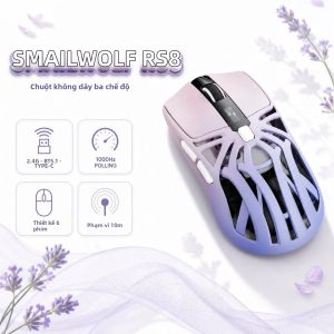 SMAILWOLF | Chuột Chơi Game Không Dây SMAILWOLF RS8 Với Đèn RGB DPI Có Thể Điều Chỉnh 6 Nút Pin Sạc Được Dùng Cho Chơi Game Và Văn Phòng