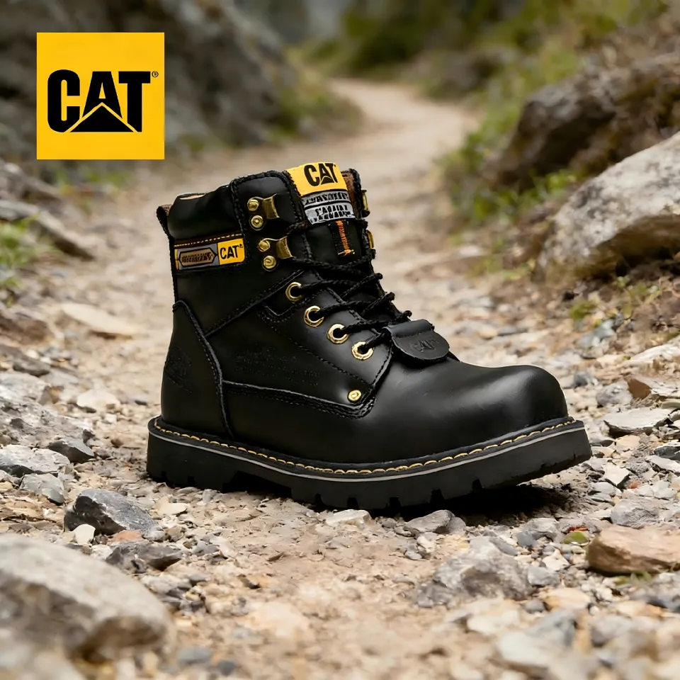 Caterpillar men's leather safety boots CAT steel toe outdoor anti
