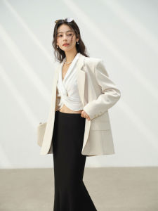 Spring Lightweight White Blazer Thin