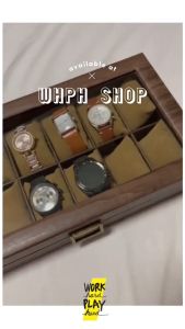 WHPH Shop กล่องใส่นาฬิกา กล่องเก็บนาฬิกา หนังPU LEAO แบบ 65cm สระสาว สำหรับเครื่องประดับ 1 ห้อง