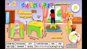 ( BISA COD ) PROMO Kursi Mini Bangku Lipat Portable Praktis Kursi Anak Anak Plastik Tebal SNI