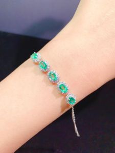 Youngever New Natural Simulated Sapphire Bracelet Womens Fashion Jewelry Green Emerald Red Dove Versatile Alloy Hand Chain